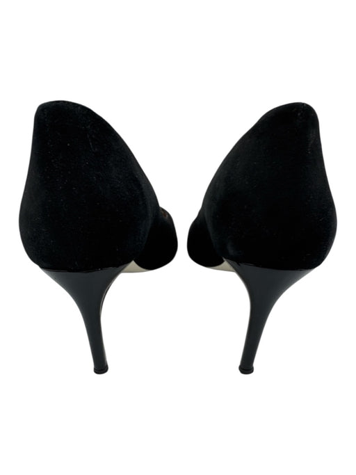 Ron White Shoe Size 39.5 Black Suede leather Pointed Toe Patent Accent Pumps Black / 39.5
