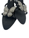 Rodo Shoe Size 38 Black & Clear Leather & Textile Rhinestone Butterfly Sandals Black & Clear / 38