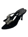Rodo Shoe Size 38 Black & Clear Leather & Textile Rhinestone Butterfly Sandals Black & Clear / 38