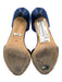 Badgley Mischka Shoe Size 8.5 Navy Blue Leather & Textile Satin Crystal Pumps Navy Blue / 8.5