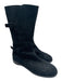 Jimmy Choo Shoe Size 38.5 Black Suede leather Round Toe Ribbed Mid Calf Boots Black / 38.5