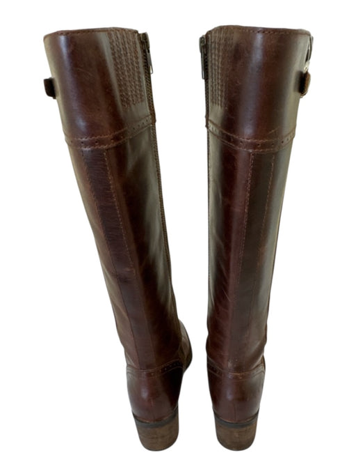 Born Shoe Size 8.5 Brown Leather Upper Side Zip Perforated Buckle Boots Brown / 8.5