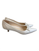 Bruno Magli Shoe Size 39 White Leather Pointed Toe Bow Kitten Heel Shoes White / 39