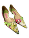 Bluemarine Shoe Size 38.5 Pink, Green & Yellow Fabric Mid Heel Pointed Toe Shoes Pink, Green & Yellow / 38.5