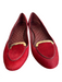 Tory Burch Shoe Size 8.5 Red Calf hair Gold hardware Almond Toe Flat Shoes Red / 8.5