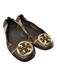 Tory Burch Shoe Size 8.5 Brown & Tan Fabric & Leather Round Toe Plaid Flat Shoes Brown & Tan / 8.5