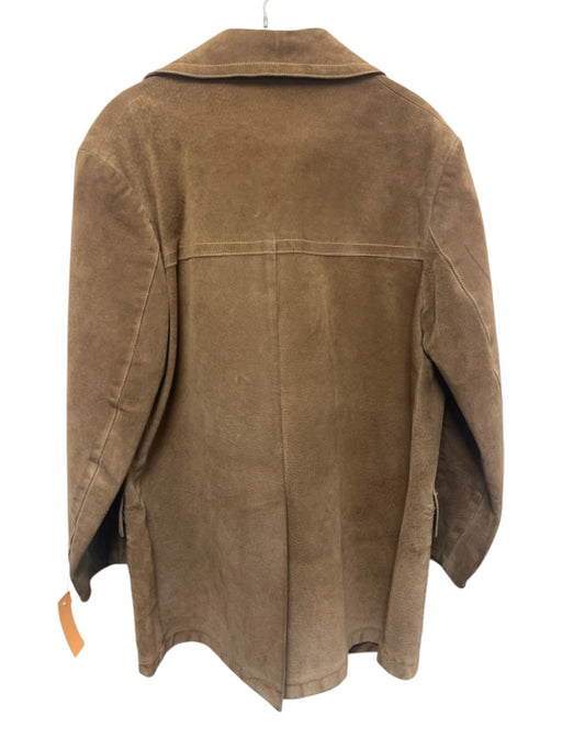 Zachary AS IS Size Est 40 Beige Leather Solid Button Up Men's Jacket Beige / Est 40