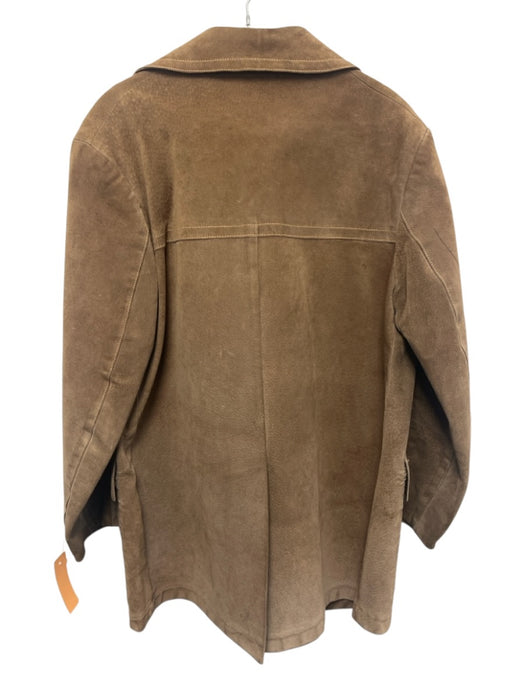 Zachary AS IS Size Est 40 Beige Leather Solid Button Up Men's Jacket Beige / Est 40