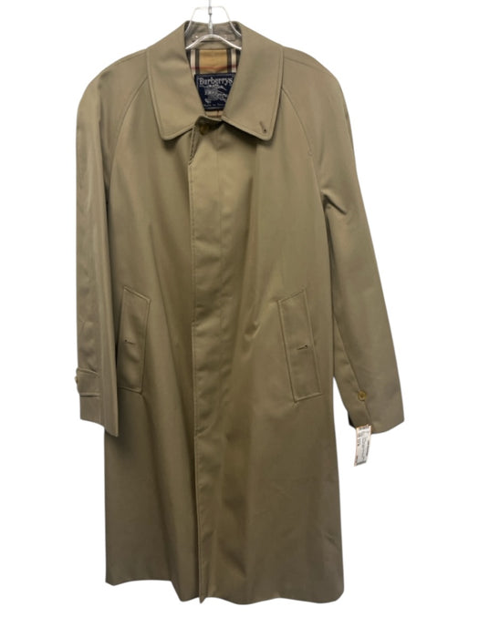 Burberrys Size Est 40 Tan Cotton Blend Solid Overcoat Men's Jacket Tan / Est 40