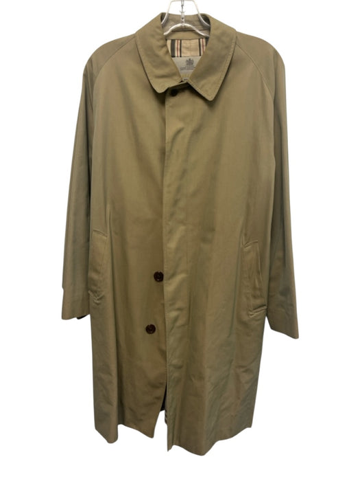 Aquascutum Size 38R Beige Cotton Solid Overcoat Men's Jacket Beige / 38R