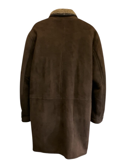 Zegna Size 50 Brown Leather Solid Shearling Men's Jacket Brown / 50