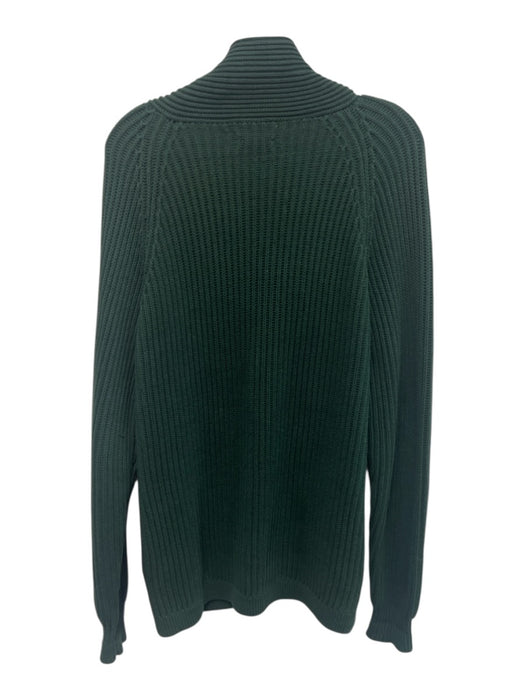 H Stockton Size M Green Cotton Ribbed Cardigan Men's Sweater Green / M