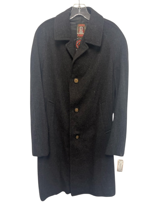 Loden Size Est M Dark Gray Wool Solid Overcoat Men's Jacket Dark Gray / Est M