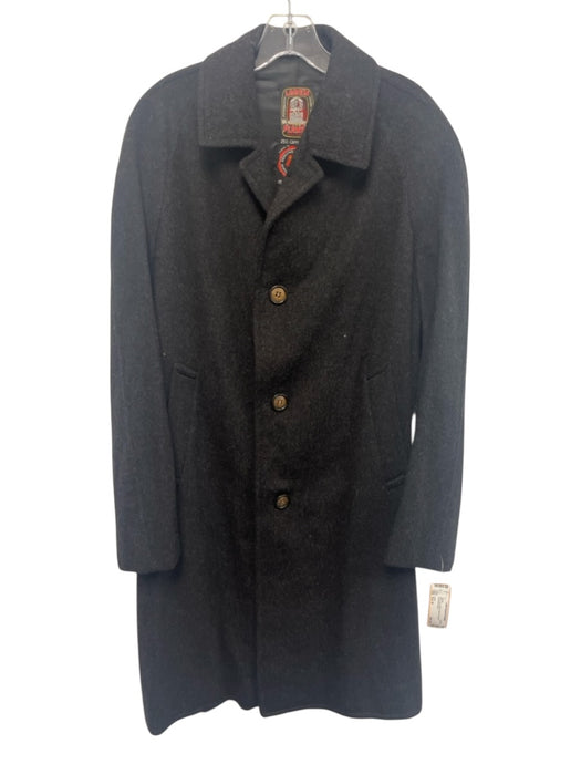 Loden Size Est M Dark Gray Wool Solid Overcoat Men's Jacket Dark Gray / Est M