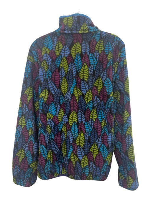 Patagonia Size Est M Blue & Purple Synthetic Floral Quarter Button Men's Jacket Blue & Purple / Est M