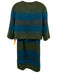 Renato Nucci Blue & Green Wool & Mohair Sleeveless Ombre Brushed Jacket Set Blue & Green / 40/42