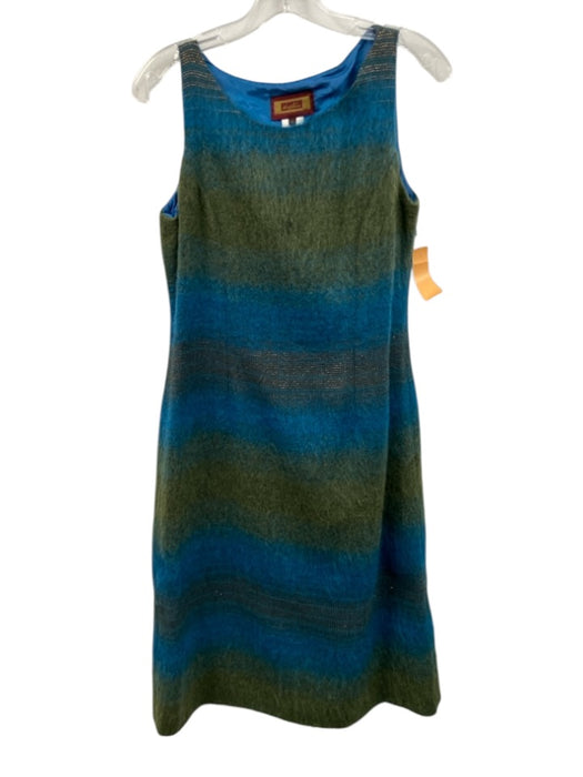 Renato Nucci Blue & Green Wool & Mohair Sleeveless Ombre Brushed Jacket Set Blue & Green / 40/42