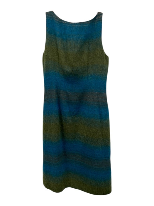 Renato Nucci Blue & Green Wool & Mohair Sleeveless Ombre Brushed Jacket Set Blue & Green / 40/42
