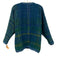 Cobweb Woollies Size M Green, Blue, Yellow Wool Silver Buttons Abstract Cardigan Green, Blue, Yellow / M