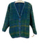 Cobweb Woollies Size M Green, Blue, Yellow Wool Silver Buttons Abstract Cardigan Green, Blue, Yellow / M