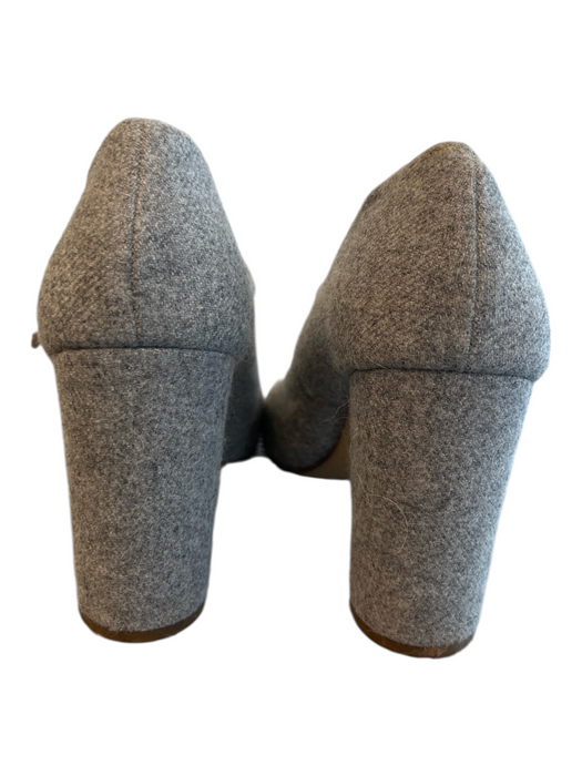 Louise et Cie Shoe Size 11 Gray Fabric Almond Toe Block Heel Mary Jane Shoes Gray / 11