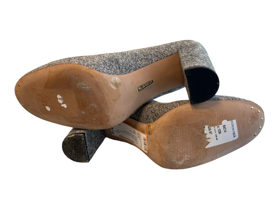 Louise et Cie Shoe Size 12 Gray Fabric Almond Toe Block Heel Mary Jane Shoes Gray / 12