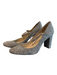 Louise et Cie Shoe Size 12 Gray Fabric Almond Toe Block Heel Mary Jane Shoes Gray / 12