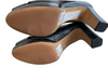 Clarks Shoe Size 12 Black Leather Peep Toe Cross Over Block Heel Shoes Black / 12