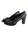 Clarks Shoe Size 12 Black Leather Peep Toe Cross Over Block Heel Shoes Black / 12
