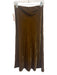 Faherty Size S Mustard Brown Viscose & Silk Elastic Waistband Velvet Slip Skirt Mustard Brown / S