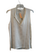 L'agence Size 2 Ivory Silk V Neck Sleeveless Silver Detail Top Ivory / 2