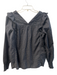 Madewell Size S Black Cotton V Neck & Back Long Sleeve Polka dot Top Black / S