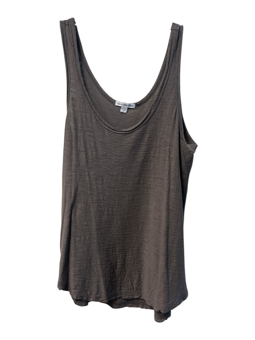 Standard James Perse Size 2 Brown Cotton Blend Scoop Neck Sleeveless Tank Top Brown / 2