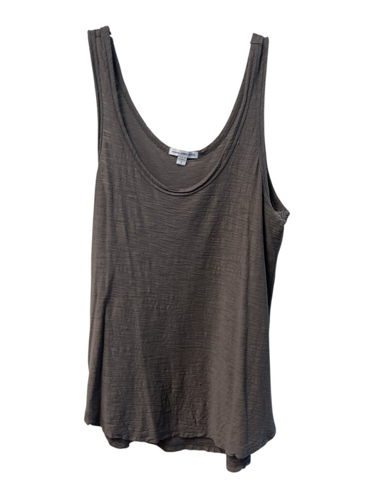Standard James Perse Size 2 Brown Cotton Blend Scoop Neck Sleeveless Tank Top Brown / 2