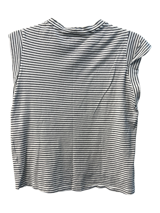 Vince Size S Black & White Cotton Crew Neck Cap Sleeve Horizontal Stripe Top Black & White / S