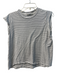 Vince Size S Black & White Cotton Crew Neck Cap Sleeve Horizontal Stripe Top Black & White / S