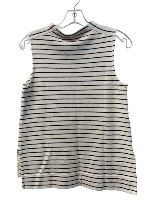 Madewell Size S Ivory & Black Cotton & Linen Halter Neck Sleeveless Top Ivory & Black / S