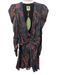 Farm Rio Size S Navy & Multi Viscose V Neck Wrap V Neck Abstract Dress Navy & Multi / S