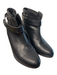 Rag & Bone Shoe Size 39 Black Leather Almond Toe Strap Detail Block Heel Booties Black / 39