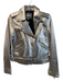 Walter Baker Size S Silver Polyester Faux Leather Metallic Moto Belted Jacket Silver / S