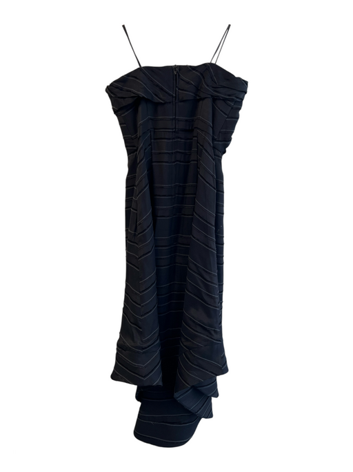 C/Meo Collective Size S Black Viscose Blend Strapless Fringe Detail Midi Dress Black / S