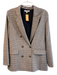 Wayf Size 8 Brown Polyester Blend Plaid Double Breasted Shoulder Pads Jacket Brown / 8