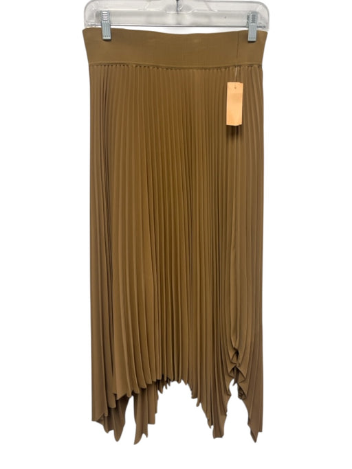 Joseph Size 40 Beige Brown Polyester Elastic Waistband Accordion Pleat Skirt Beige Brown / 40