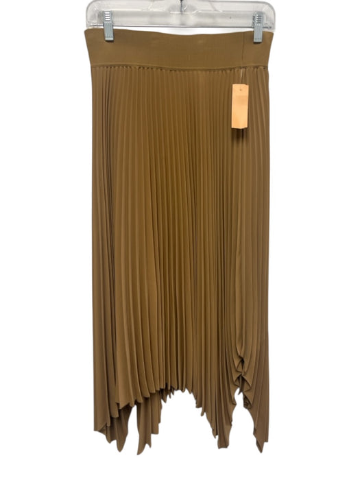 Joseph Size 40 Beige Brown Polyester Elastic Waistband Accordion Pleat Skirt Beige Brown / 40