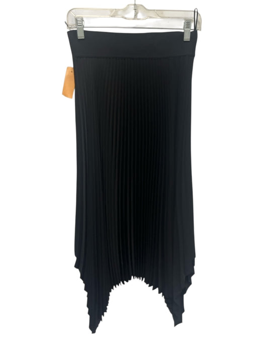 Joseph Size 40 Black Polyester Elastic Waistband Accordion Pleat Midi Skirt Black / 40