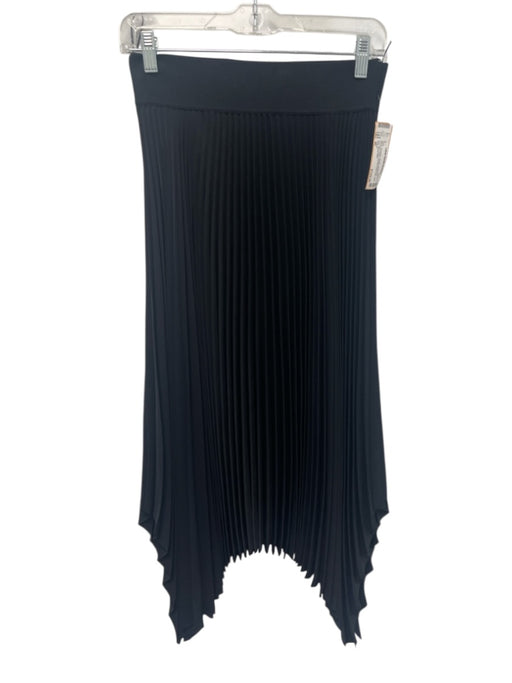 Joseph Size 40 Black Polyester Elastic Waistband Accordion Pleat Midi Skirt Black / 40