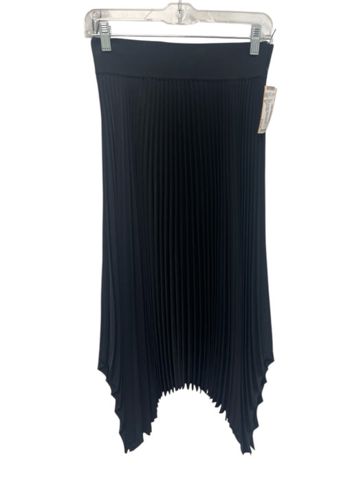Joseph Size 40 Black Polyester Elastic Waistband Accordion Pleat Midi Skirt Black / 40