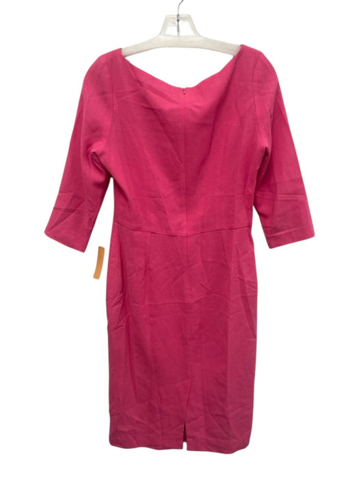Goat Size 6 Neon Pink Wool 3/4 Sleeve Boat Neck Paneled Back Zip Dress Neon Pink / 6