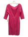 Goat Size 6 Neon Pink Wool 3/4 Sleeve Boat Neck Paneled Back Zip Dress Neon Pink / 6