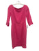 Goat Size 6 Neon Pink Wool 3/4 Sleeve Boat Neck Paneled Back Zip Dress Neon Pink / 6